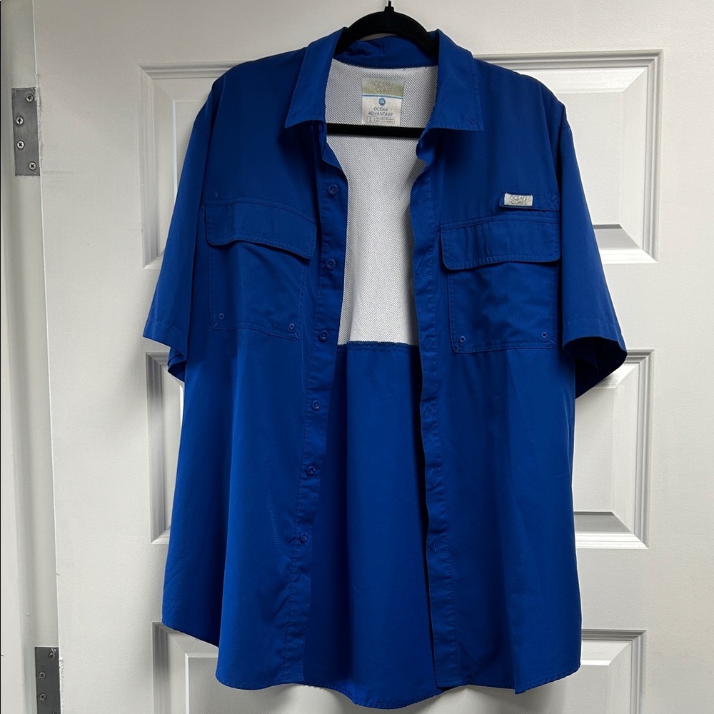Men's Blue Casual Button Down Shirt